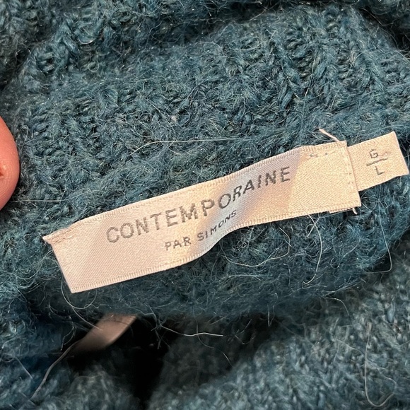 CONTEMPORAINE PAR SIMONS – TEAL TURTLENECK SWEATER – SIZE L - Picture 2 of 9